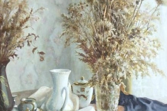 Сухие цветы, темпера